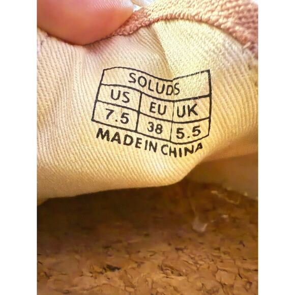 Soludos Llama Embroidered Pink Linen Slip-On Sneakers Women’s 7.5 - Picture 7 of 7